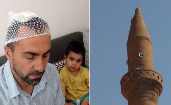 Ahlat’ta cami minaresine yıldırım düştü, müezzin yaralandı