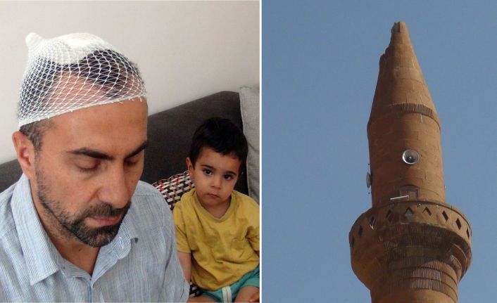 Ahlat’ta cami minaresine yıldırım düştü, müezzin yaralandı
